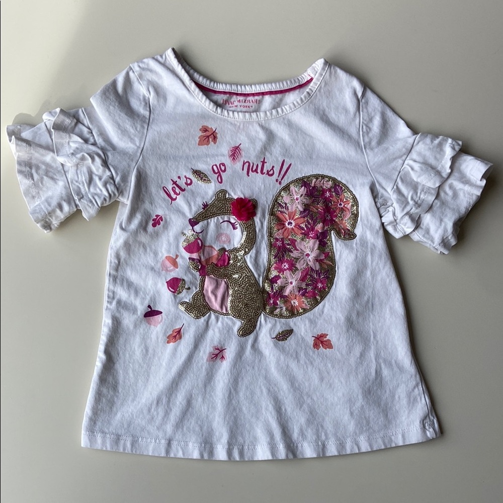 Isaac Mizrah Sequined Squirrel Graphic T-Shirt